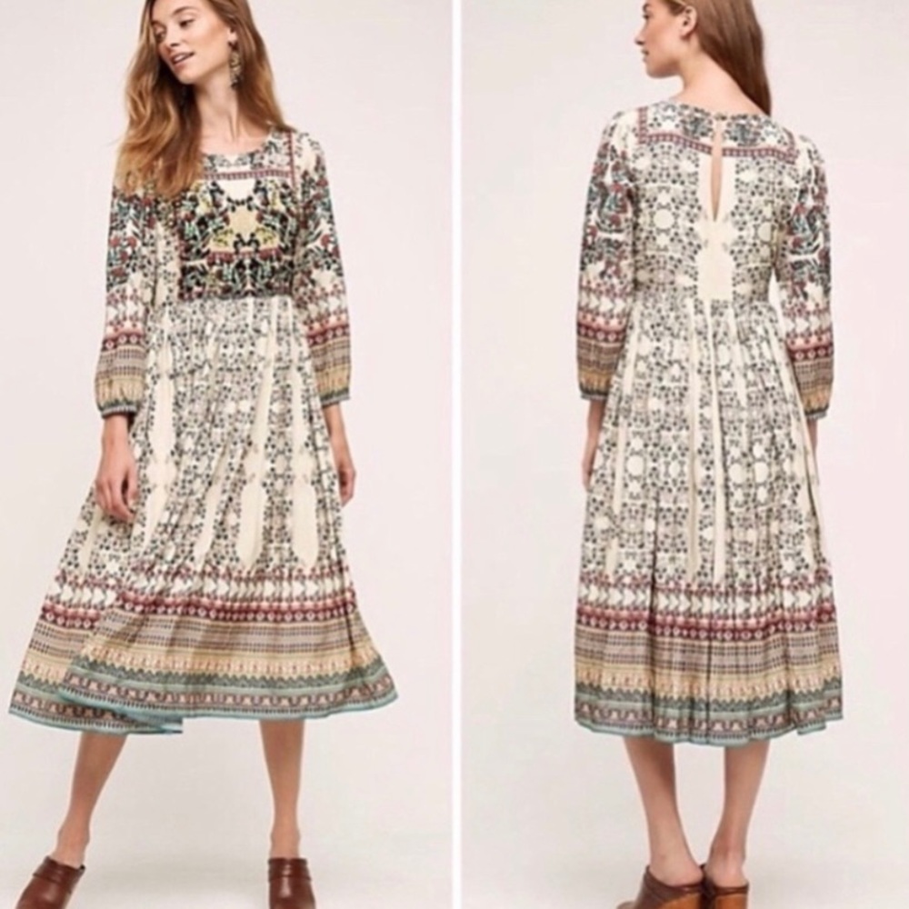 Anthropologie Bhanuni Far Fields Midi Dress